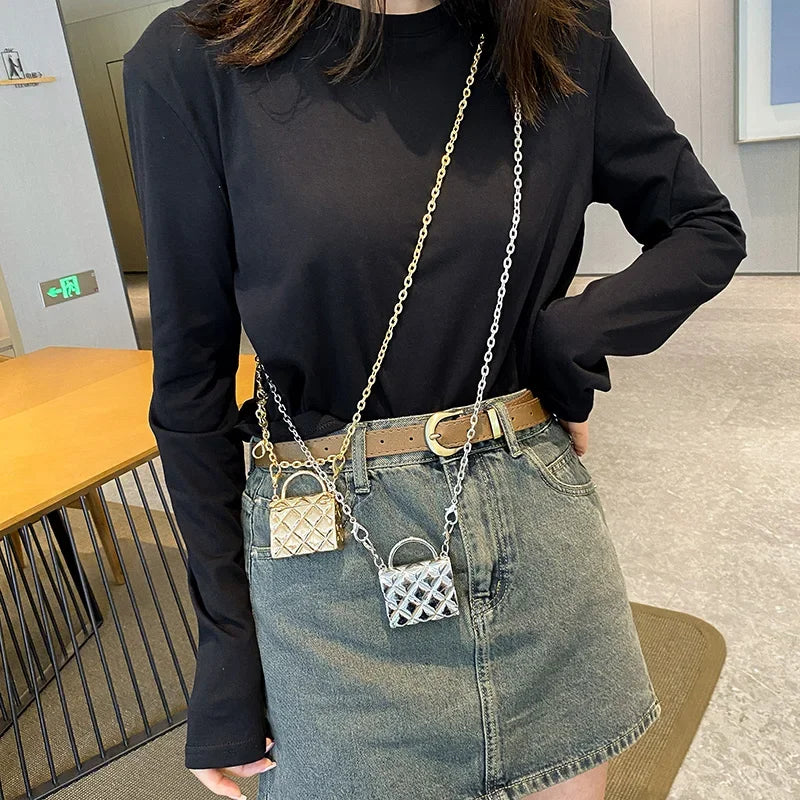 Fashion Metal Shoulder Bags for Women High Quality Crossbody Bag Designer Clothing Accessories Satchel Cute Mini Diamond Bag