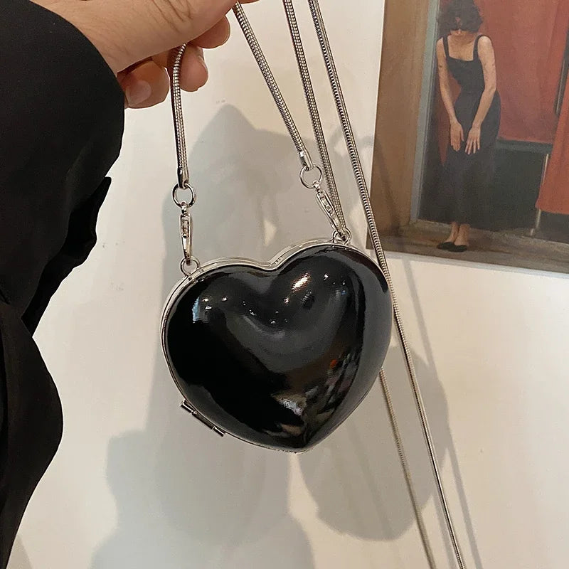 Heart Shape PU Macaron Mini Women's Shoulder Bag Fashion Simple Unique Design Crossbody Bag 2024 Personalized Coin Purse Bolsa