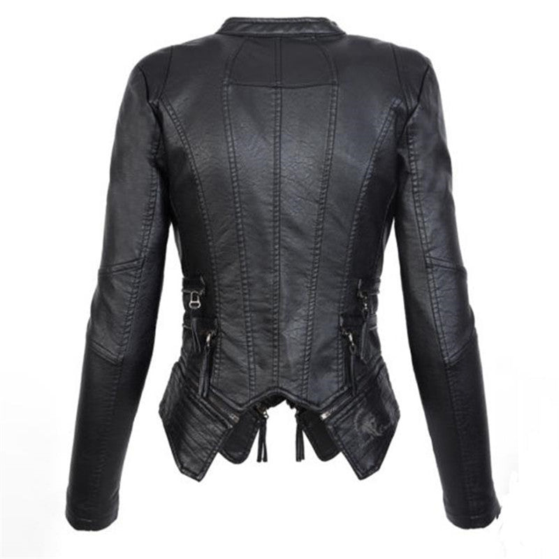 Gothic couro falso PU Mulheres Jaqueta de Inverno Moda Outono Motocicleta Jaqueta de couro Preto faux casacos Outerwear Casaco