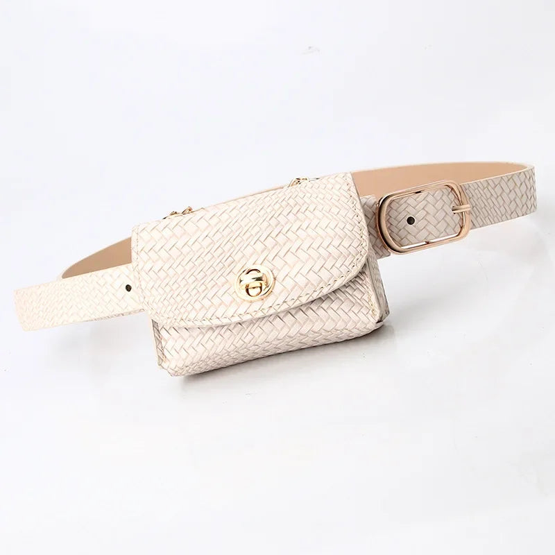 Fashion New Women Chain Pocket Belt Leopard Pattern Retro Waist Fanny Pack Mini Handbag PU Leather Bag Purse  Lady Wholesale Bag